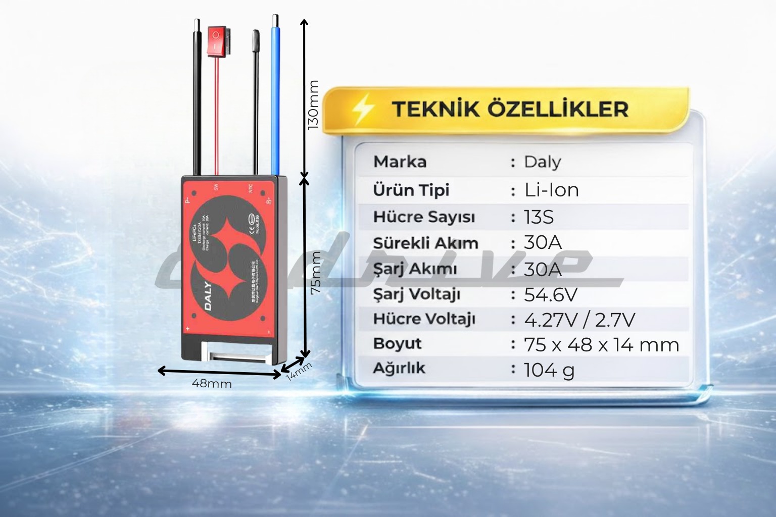 Daly 13S 30A BMS Li ion
