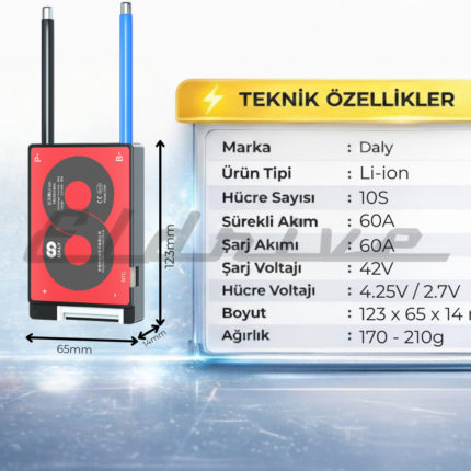 Daly 10S 60A  BMS Lityum iyon