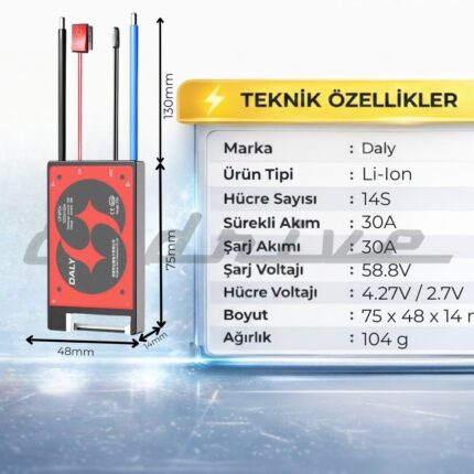 Daly 14S 30A Kontaklı BMS Lityum iyon