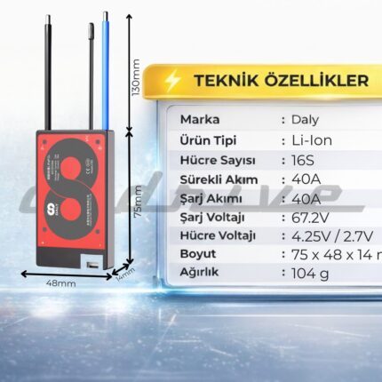 Daly 16S 40A BMS Lityum iyon