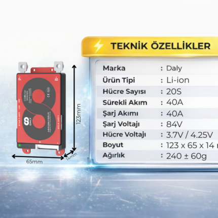 Daly 20S 40A BMS Lityum iyon