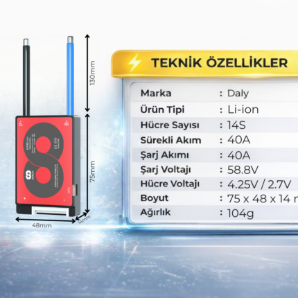 Daly 14S 40A BMS Lityum iyon